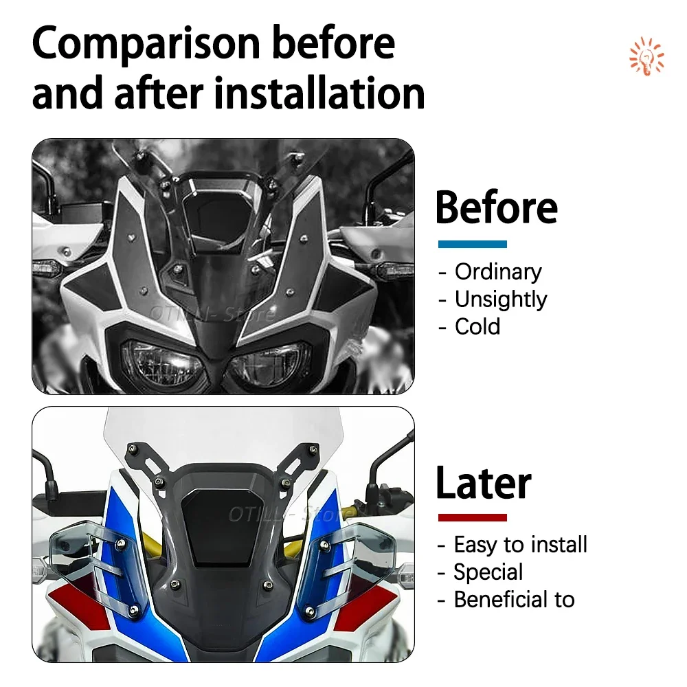 New Motorcycle Accessories For Honda CRF1000L Africa Twin Adventure Sport Upper Wind Deflectors Visor CRF1000 L Standard Version