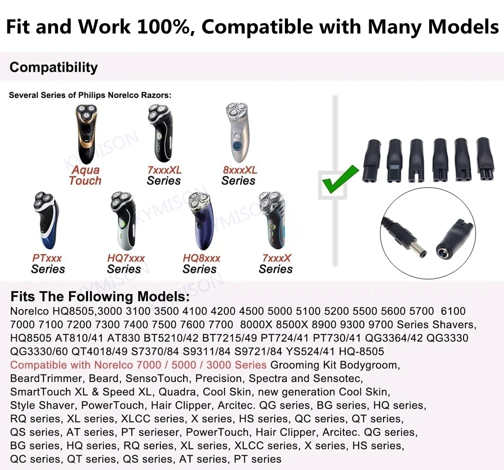 8PCS Replacement Power Cord 5V Charger USB Adapter Suitable for All Kinds Electric Hair Clippers Beard Trimmers Shavers view 4