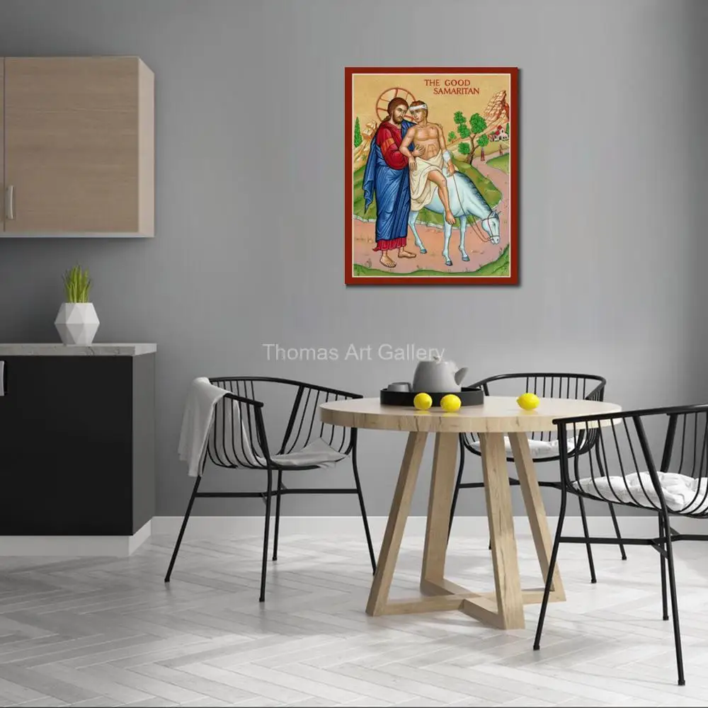 Holy Family Icon HD Canvas Print Byzantine Greek Orthodox Jesus Christ Art Large Religious Wall Decor for Hospital Chapel Gift