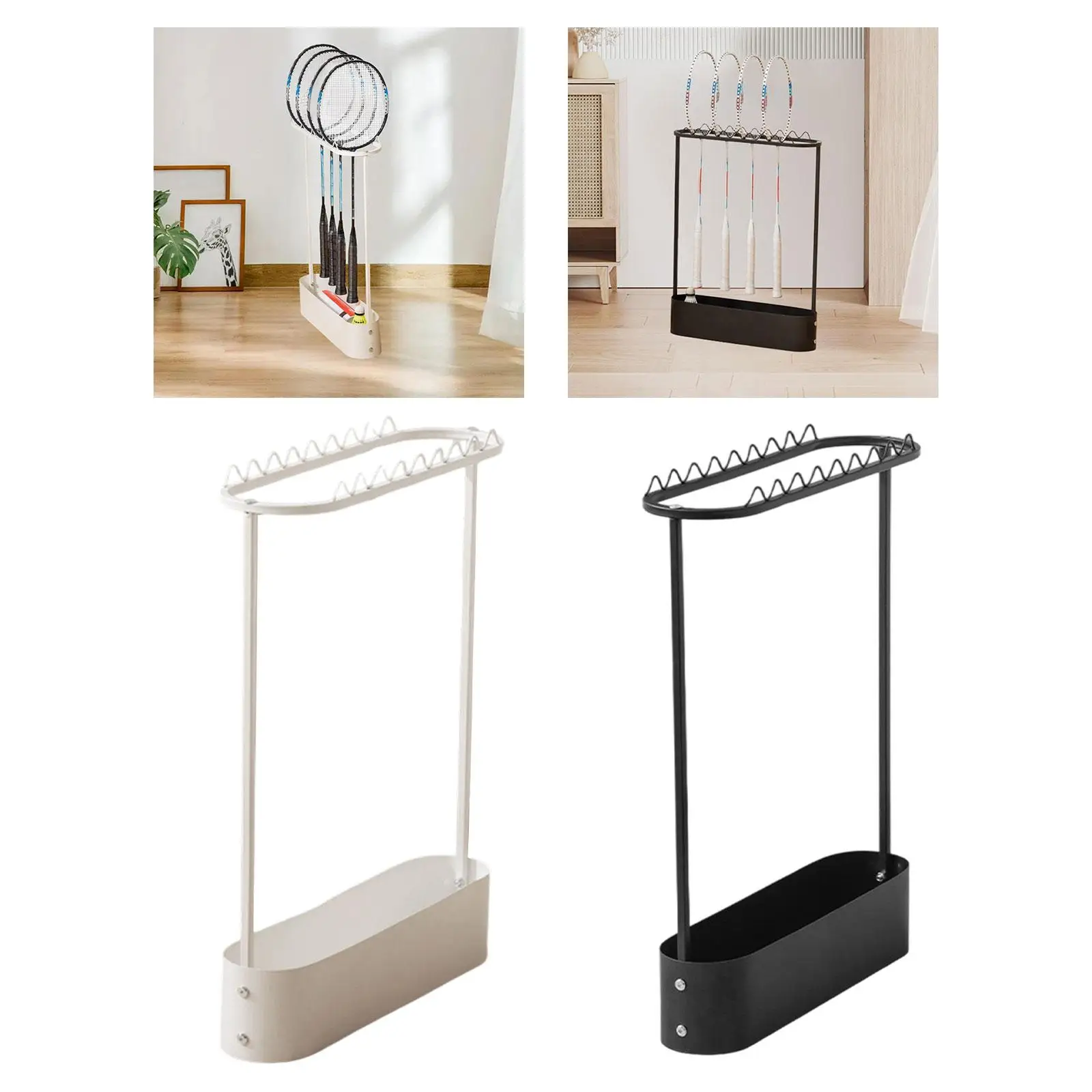 

Badminton Racket Storage Rack Floor Standing Home Organization Space Saving Tennis Racket Organizer Sport Equipment Organizer