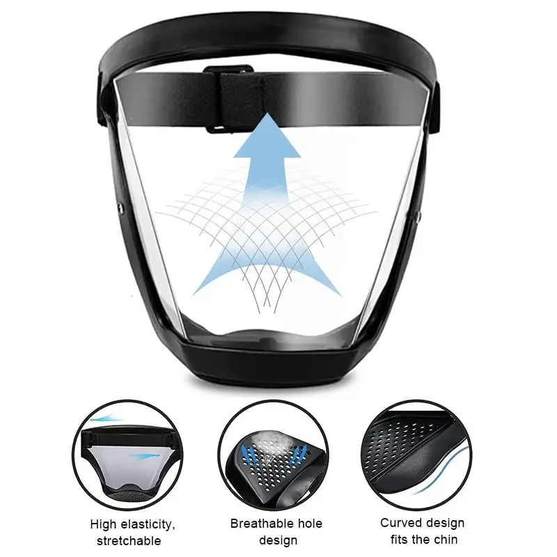 Full Face Protective Mask Anti-Fog Safety Shield Transparent Windproof With 2 Filters Head Cover For Work Weed Whacking Cooking
