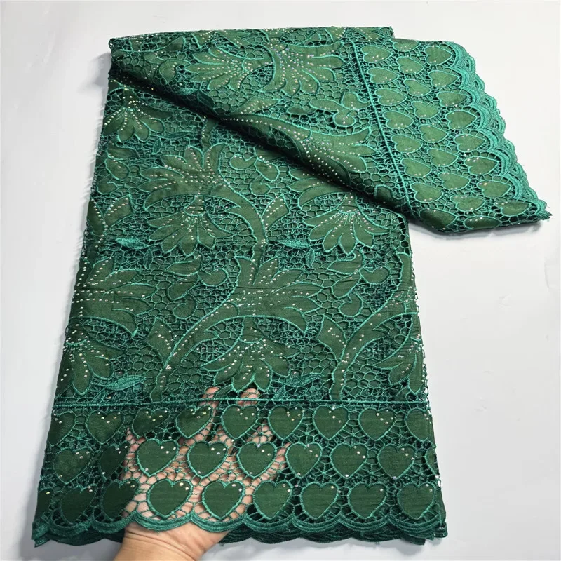 

5 Yard Pure Color soft water soluble French Guipure Lace African Tulle Cord Net Embroidered Fabric For Wedding Party 9L6021605