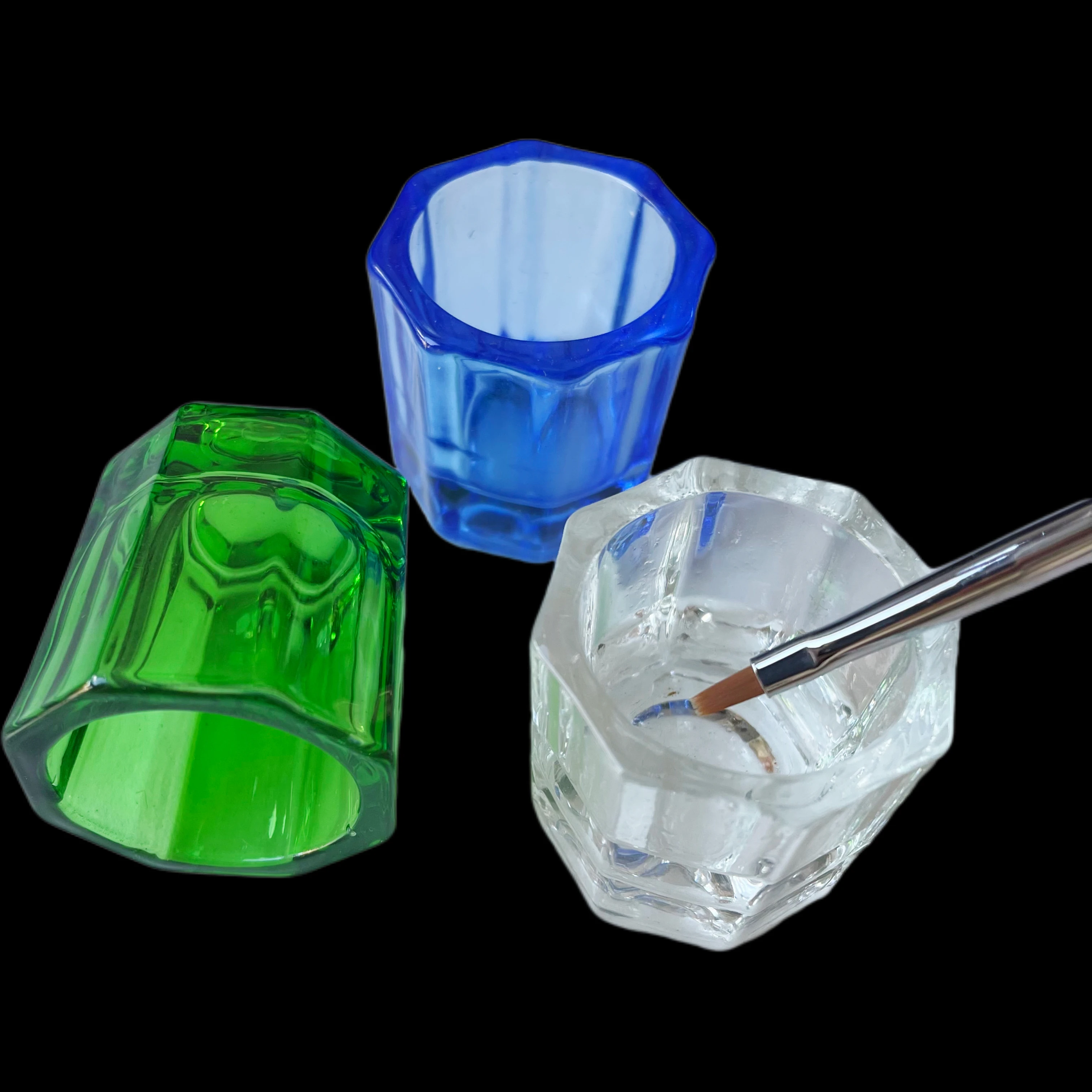 

1pc Nail Crystal Glass Nail Cup Acrylic Liquid Dappen Dish Clear Bowl Nail Powder Holder Container /dental Equipment Tools