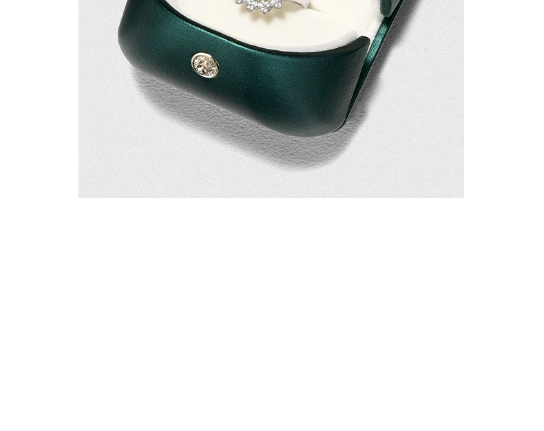 Oirlv Luxus-Ringbox, hochwertige Schmuckaufbewahrungsbox aus Kunstleder mit weichem Samtfutter, elegante Geschenkverpackung für Schmuck. – Detail 3