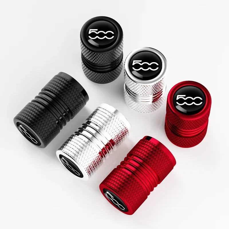 4 unidades/lote Tapas de válvula de neumático para coche, cubiertas de vástago de llanta para Fiat 500 500C 500X Punto Abarth Stilo Palio Bravo Doblo Accesorios