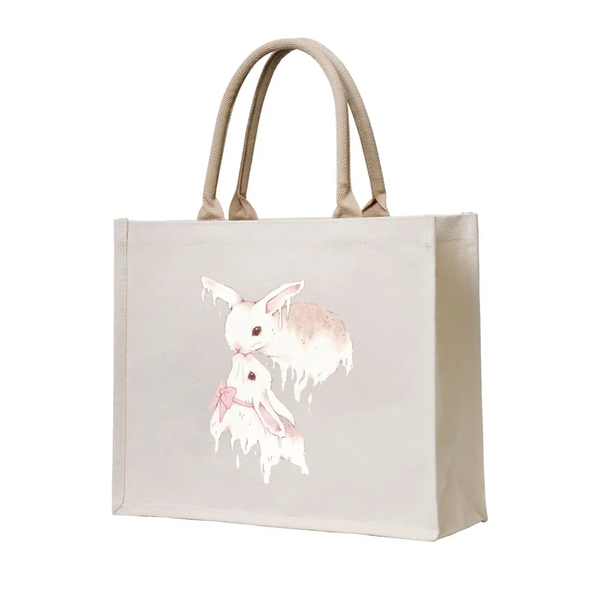 

Melting Marshmallow Bunnies Tote Bag shopping bags foldable large size bags Gift bags