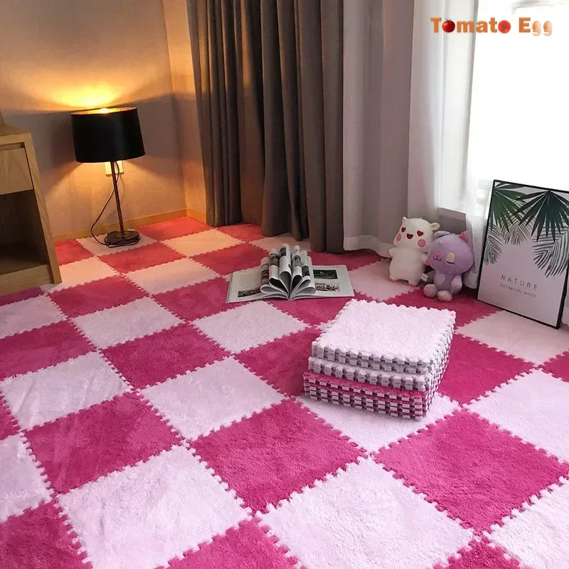 Soft Plush Kids Mat Sports Children's Carpet Eva Foam Puzzle Rug Warm Play Mat for Children's Room Home Floor Decoration