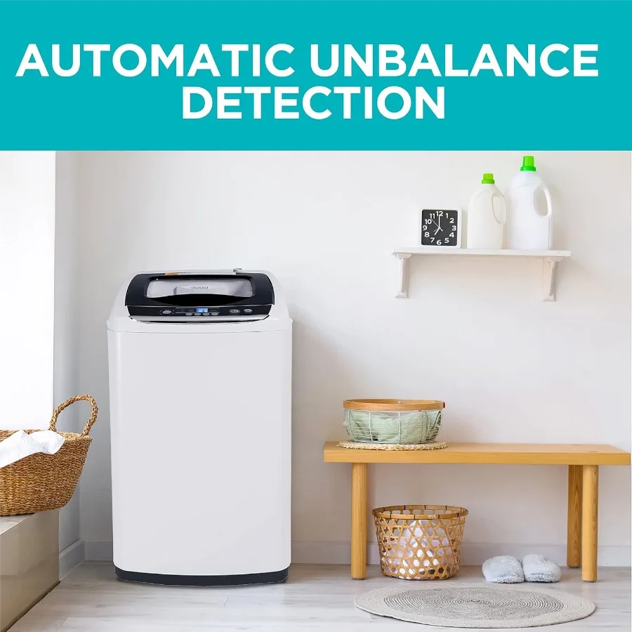 0.9 Cu. Ft. Portable Washer 6.6 lb Capacity for Homes Apartments 5 Wash Cycles Quick Connect Sink Adapter and Drain Hose Includ