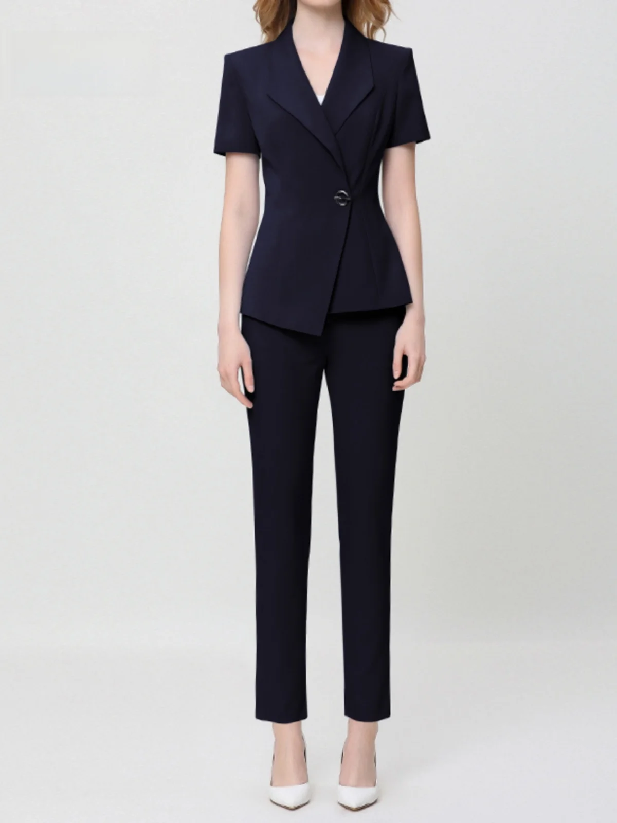 Summer Thin Short Sleeve Suit Set for Women High End Managerial Professional Hotel Work Uniform Jewelry Store Staff Uniform