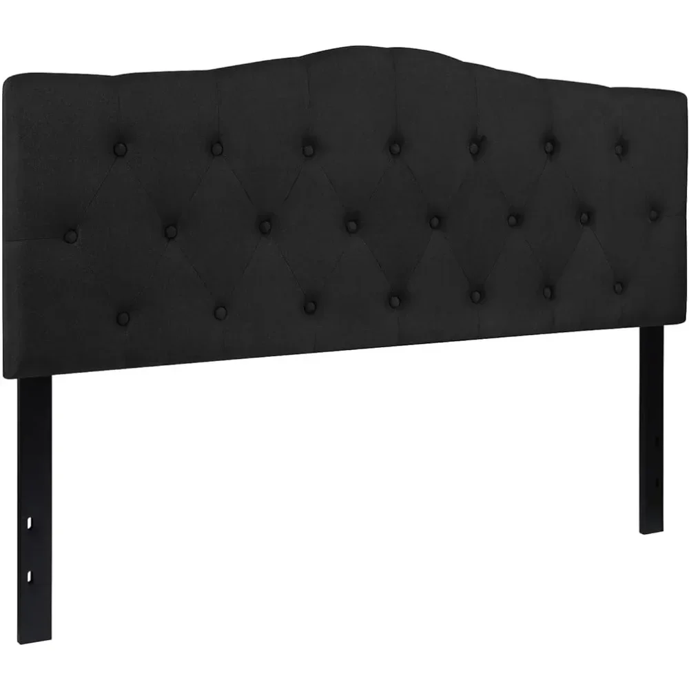 Cambridge Tufted Upholstered Queen Size Headboard in Black FabricFreight Free Bedroom Furniture Home