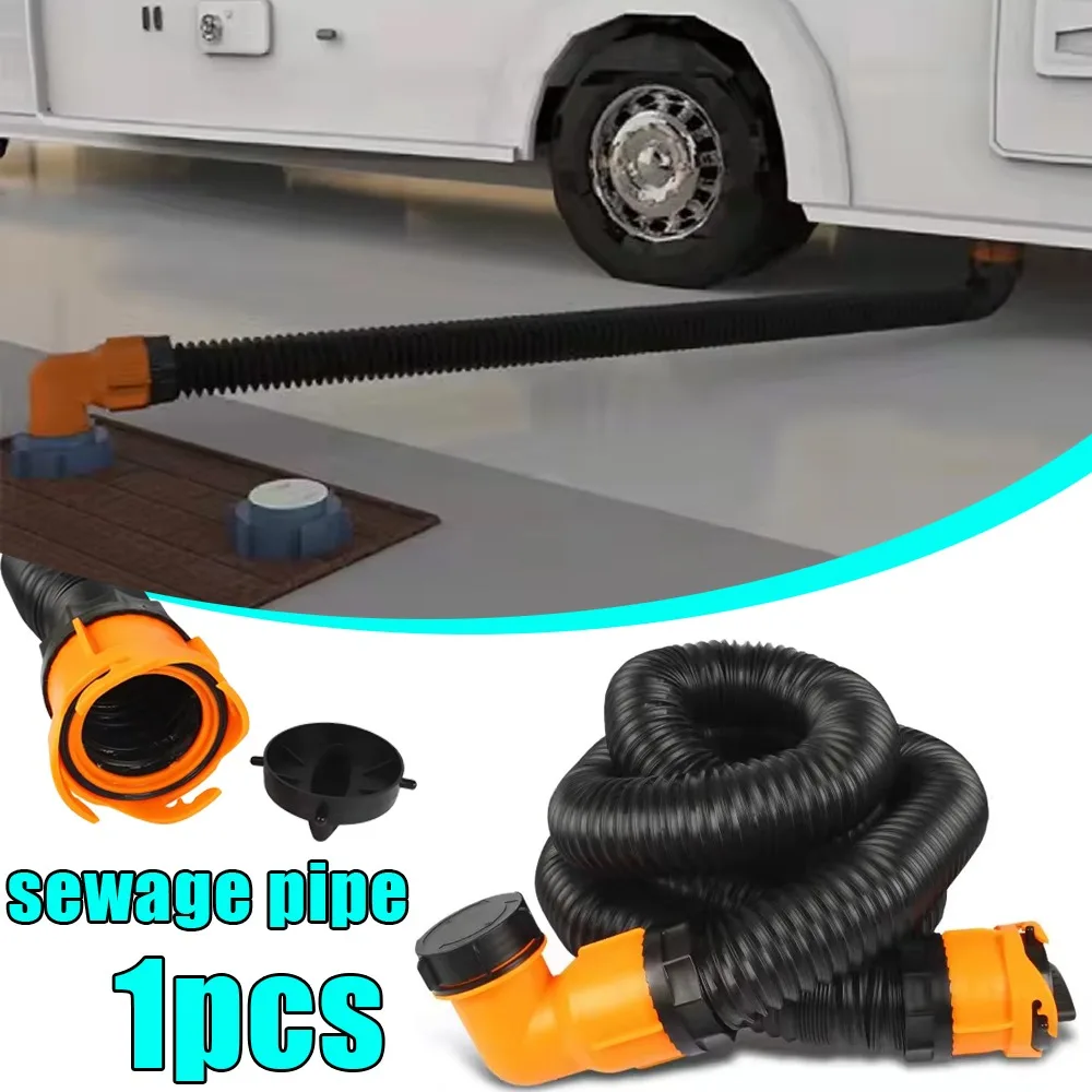 

Черный сливной шланг резервуара для воды на колесах с герметичным байонетным разъемом, простой в установке, подходит для утилизации отходов с прицепом для кемпера