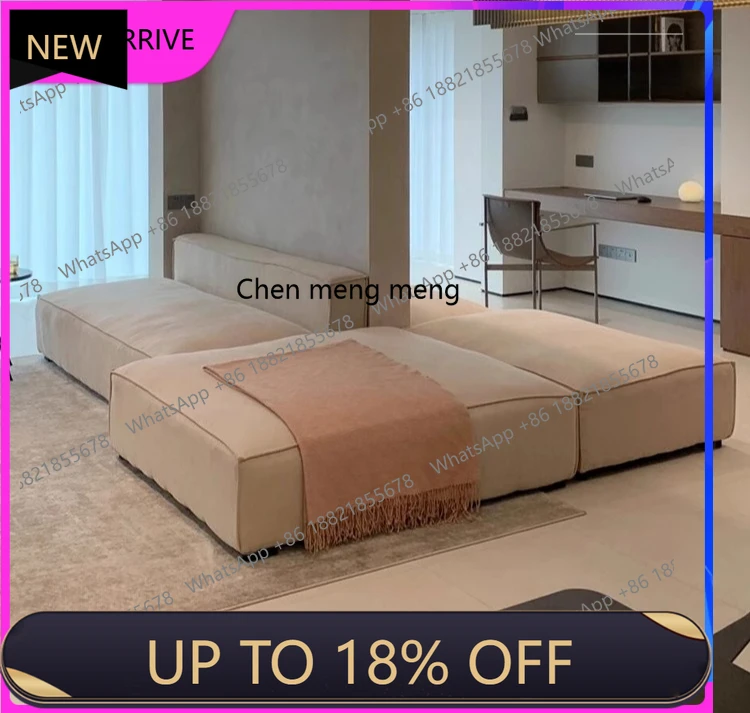 M78 Frosted cloth sofa double-sided horizontal hall, minimalist large flat living room sofa