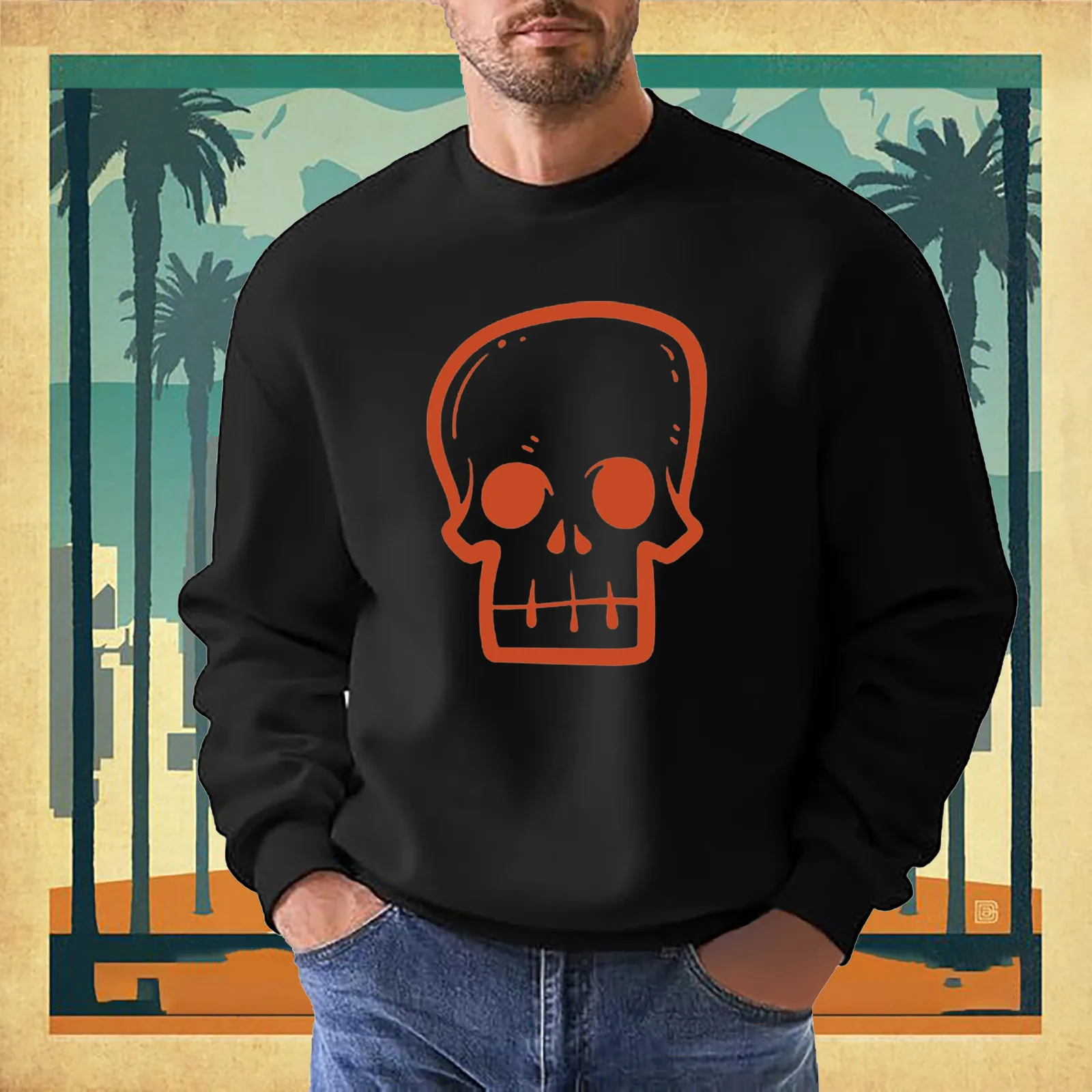 Men's Print Halloween Theme T Shirt Printed Solid Color Short Sleeve Top Hooded Sweatshirt Mens Hoodies over for Men