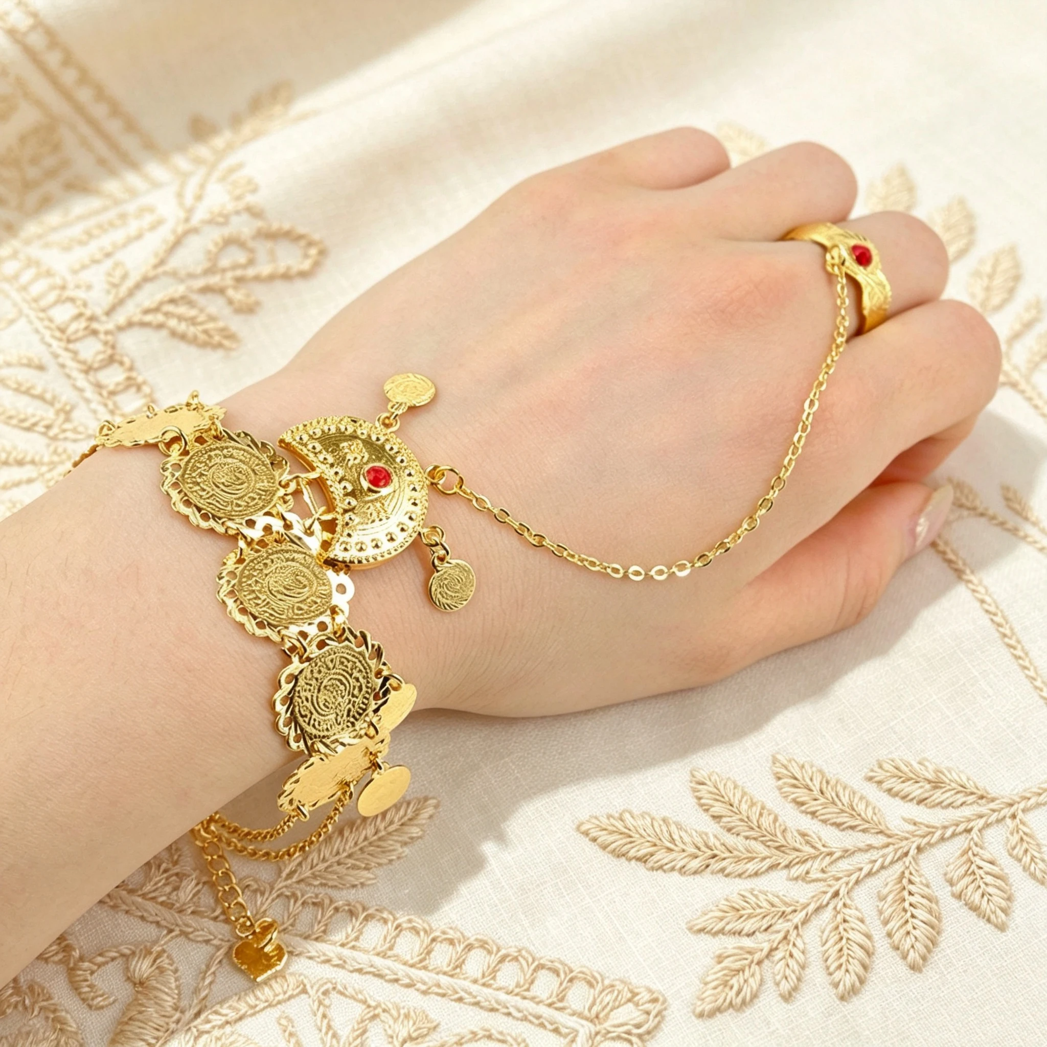 Ethnic Fashion Co In - Ethnic Style Gold Plated Coin Tassel