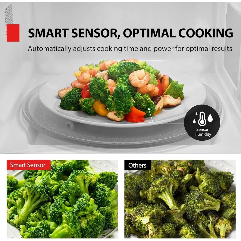 EM131A5C-BS Countertop Microwave Ovens 1.2 Cu Ft, 12.4" Removable Turntable Smart Humidity Sensor