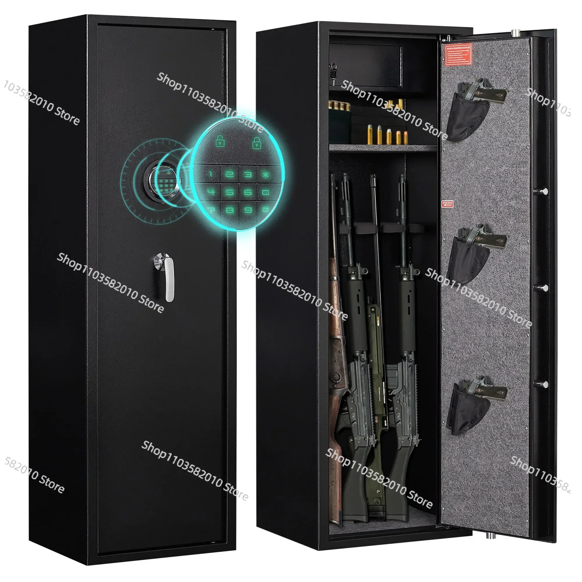 Big Fingerprint Security Customized Metal Documents coffre Cabinet Storage Portable Secret Double Lock  Safe Box