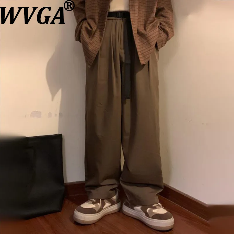 

WVGA Autumn Winter New Men Tide American Style Solid Color Straight Trendy Niche Chic Casual Wide Leg Suit Pants Ins Y2K W18283