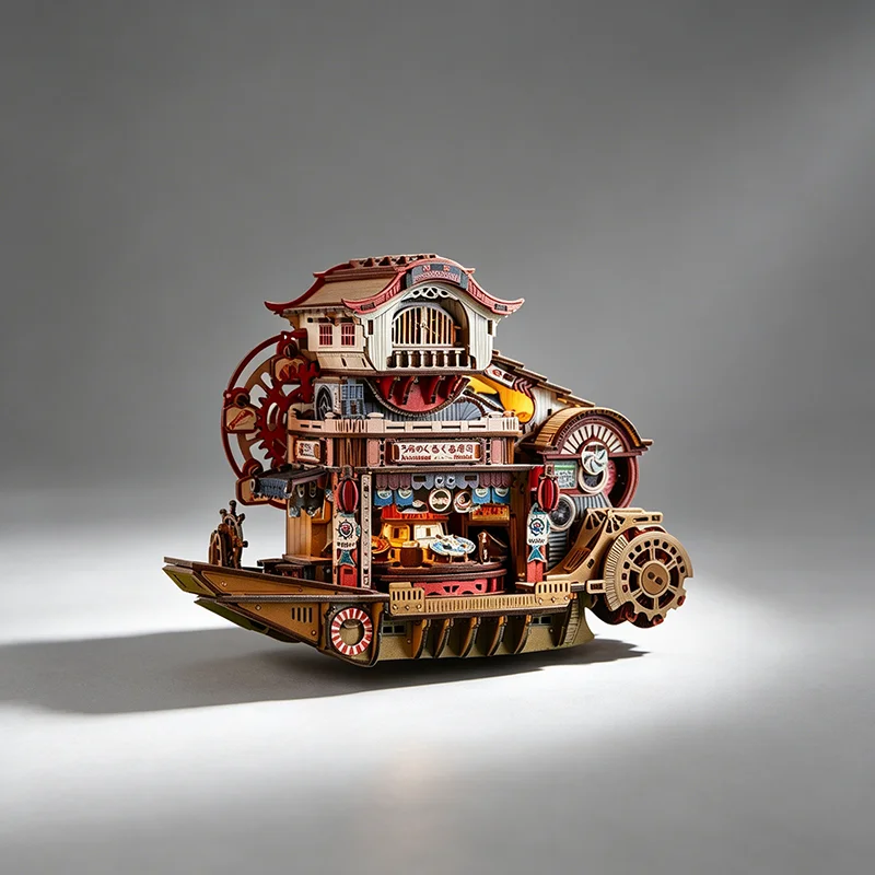Nautical Sushi Themed Hand-Assembled Miniature Scene Model Charming Decor Craft Gift for Hobbyists