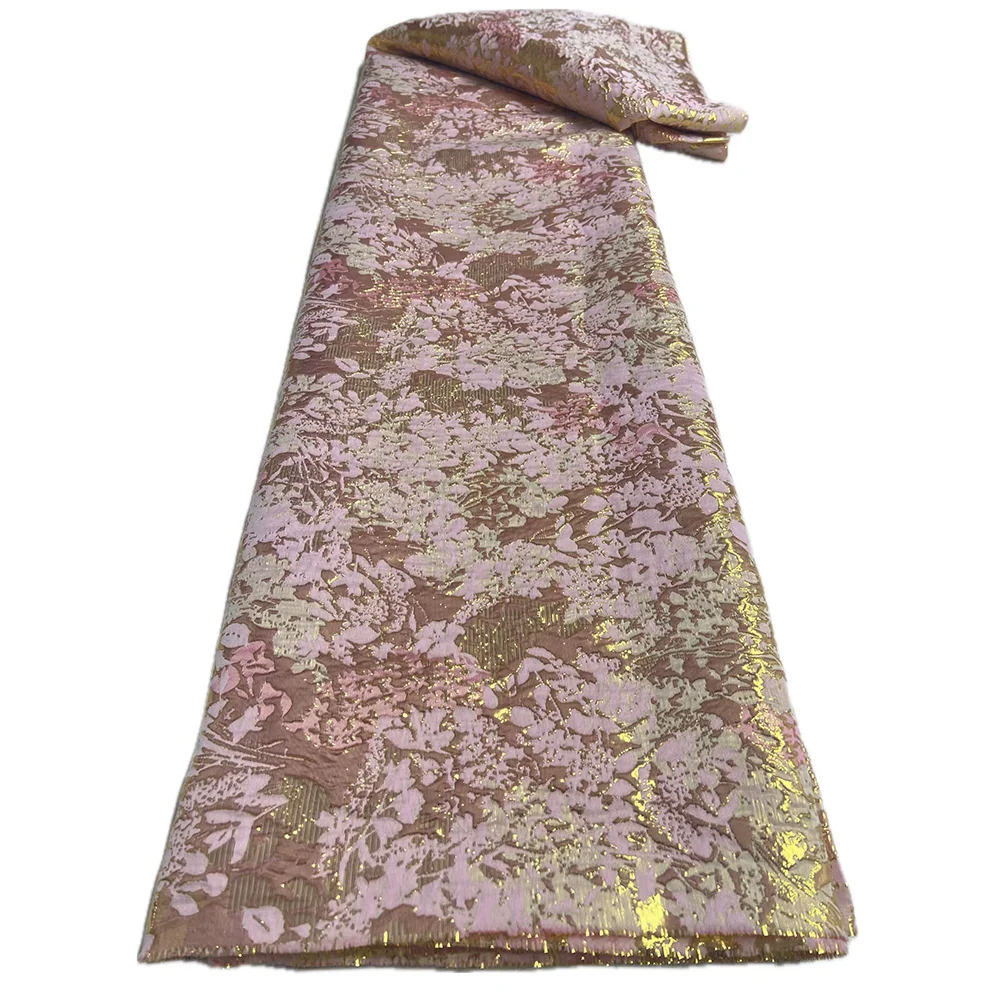 

Salouva Latest African Jacquard Brocade Lace Fabric 2025 Party Nigerian Lace Fabric Women's Dress Stitching Material