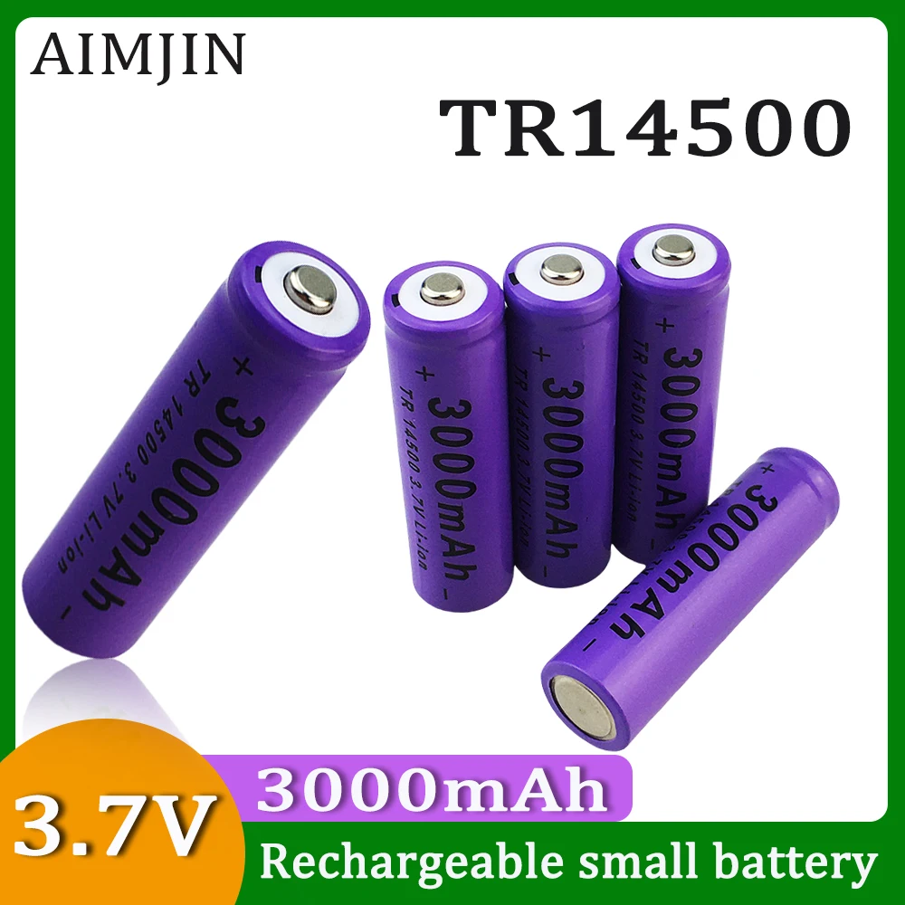 

3.7V 14500 large capacity 3000mAh Li-ion battery, used for electric toothbrush, razor, barber rechargeable battery