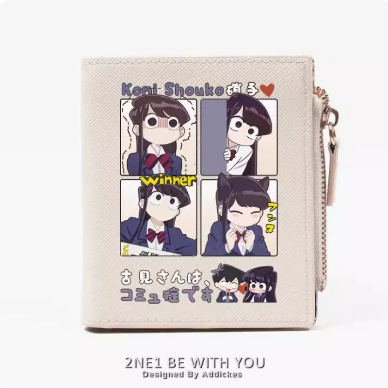 Anime Komi-san wa, Komyushou desu Zipper Wallet Fold Bag Multi Card portamonete portamonete moda bambini portafogli regalo