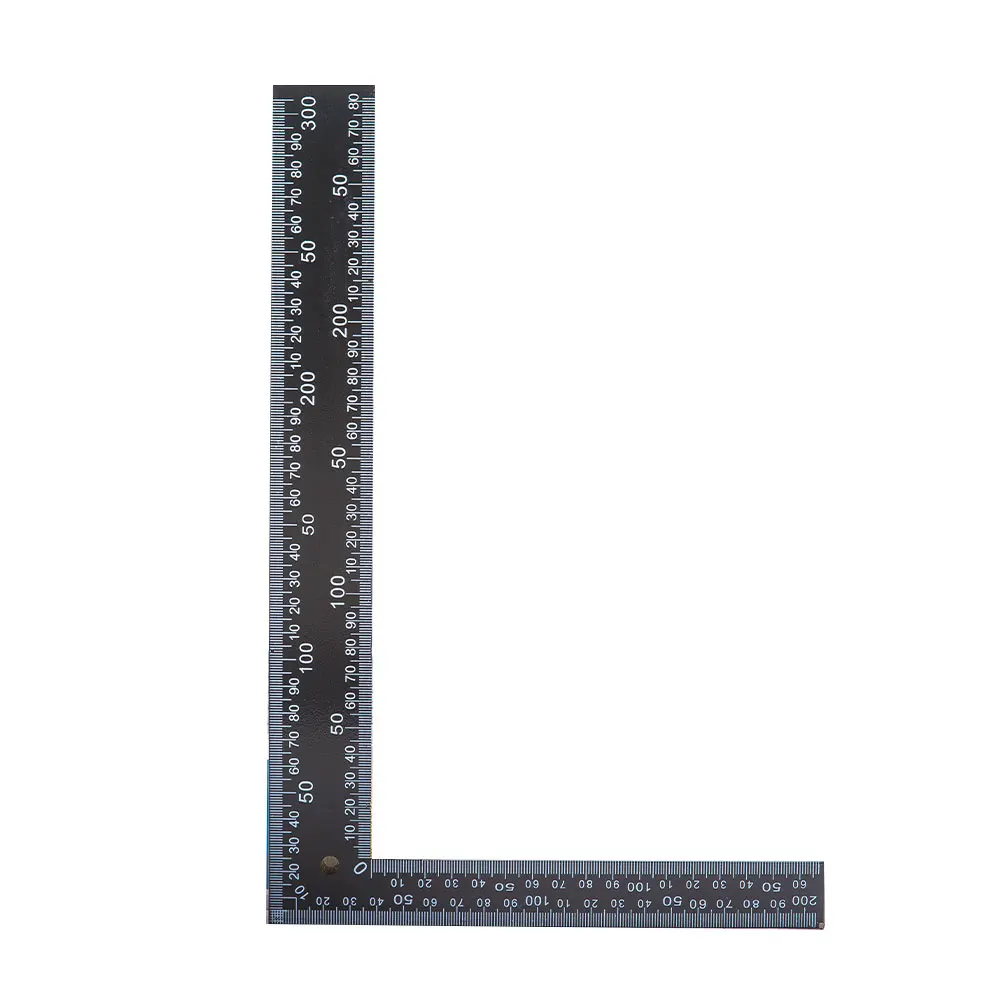 L Square Ruler Carpenter Square Framing Ruler 8 x 12 inch Tools Black Tempered Metal Steel Measuring Sewing Tools 0-300mm Scale