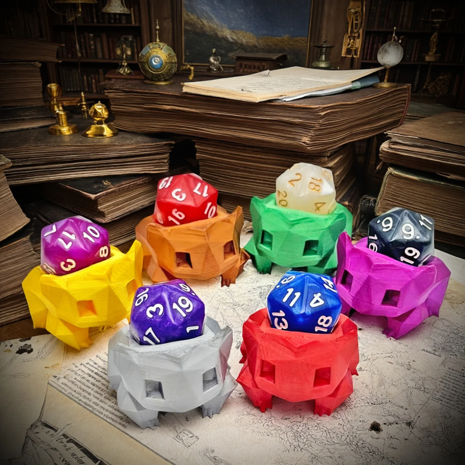

Miniature Frog Model Dice Storage Ornament Model Toys Multi Sided Dice Making Group Board Game Materials Random Color Dice 1PCS