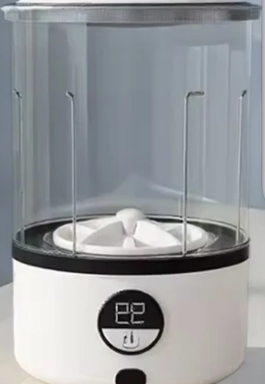 Mini Portable LED Washing Machine 2L White 2000mAh Rechargeable Turbine Laundry Cup for Children’s Underwear Socks photo review