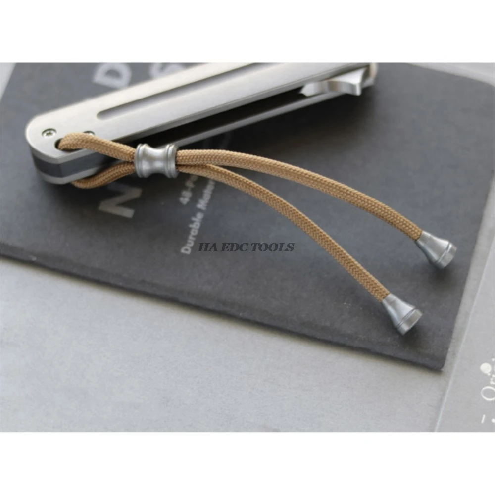 HAEDC Titanium Alloy Necklace Pendant Paracord Bead Pendant Zipper Small Tool Keychain Hanging Buckle