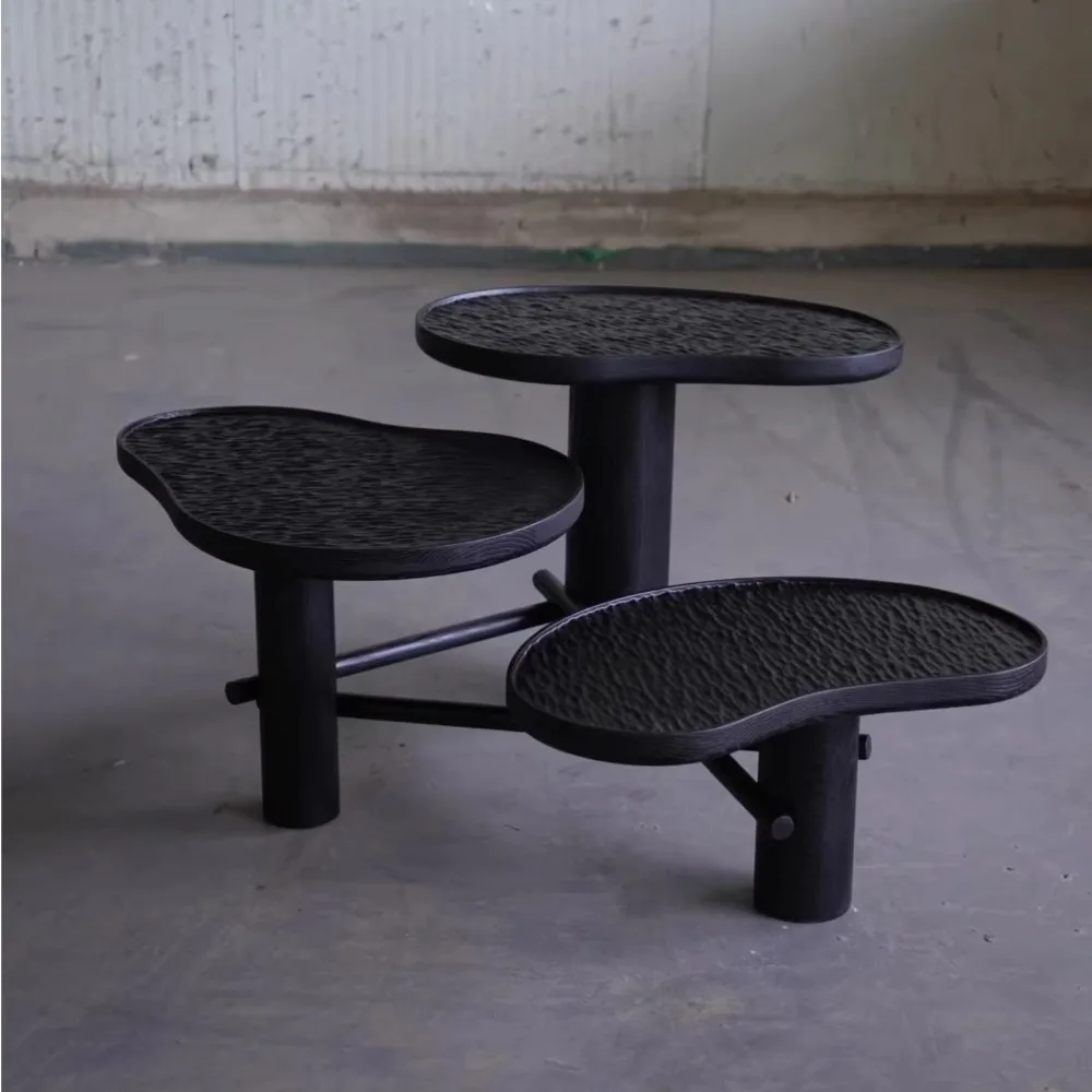 Wabi-sabi Style Solid Wood Coffee Table Modern Minimalist Light Luxury Living Room Home Irregular Shape Designer Coffee Table
