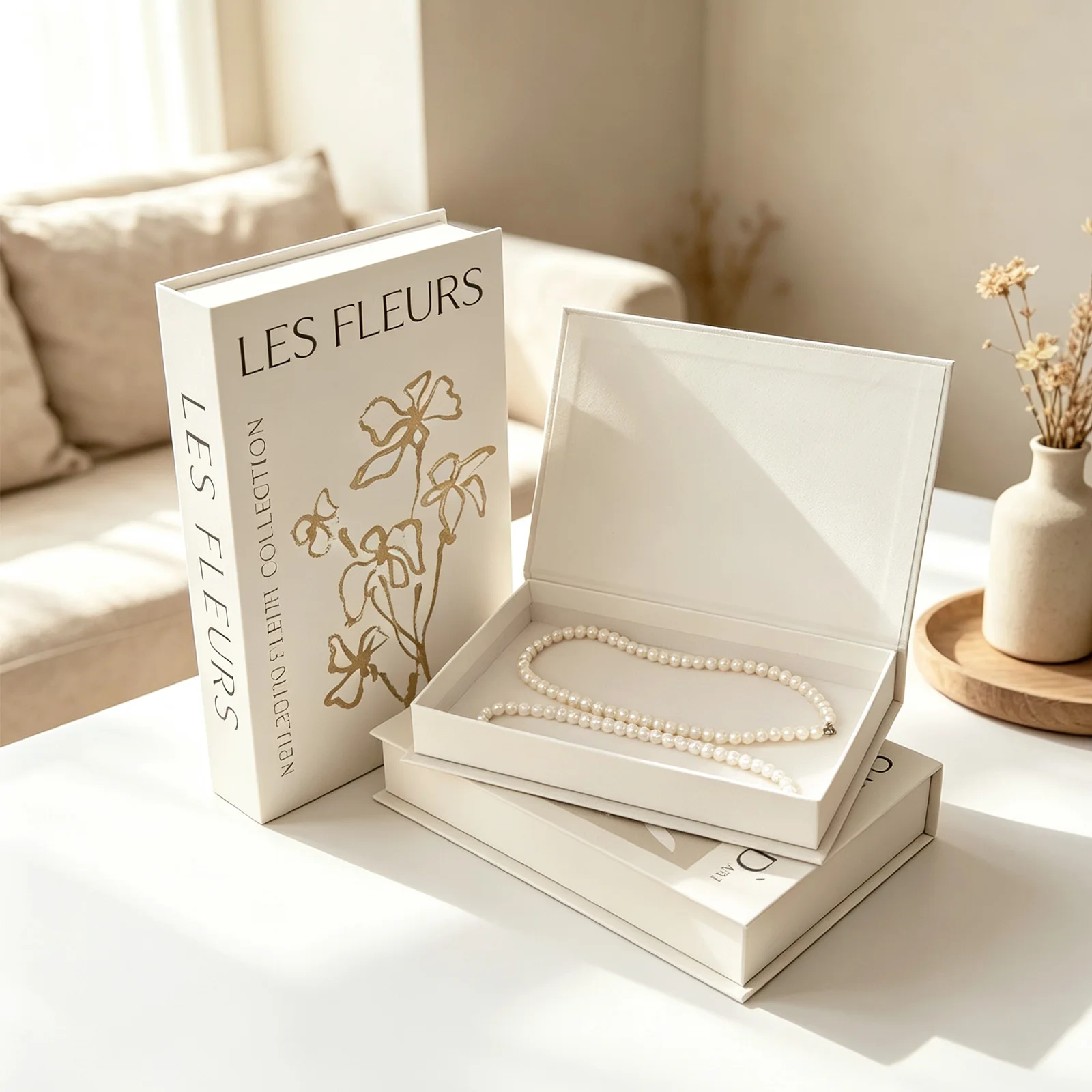 3Pcs Faux Book Box Decorative Book Storage Box Magnetic Closure  Built in Compartment Coffee Table Decor Organizer Book Ornament