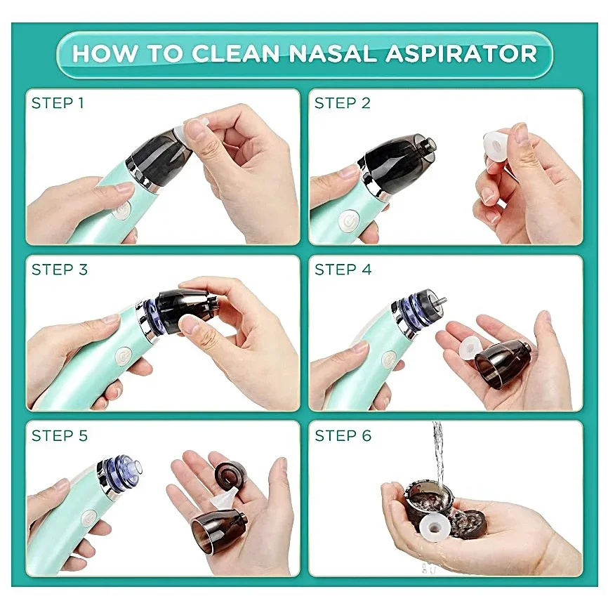 Electric Baby Nose Aspirators Automatic Newborns Nasal Cleaner Sniffling Equipment Safe Hygienic Detachable Nose Snot Cleaner