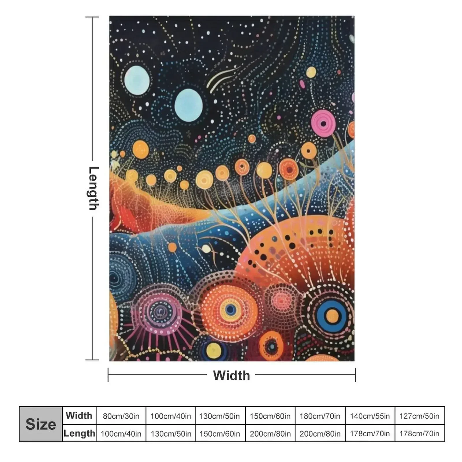 Aboriginal Authentic Art - Galaxy Flowers Throw Blanket Furry Heavy Custom Furrys Sofa Blankets