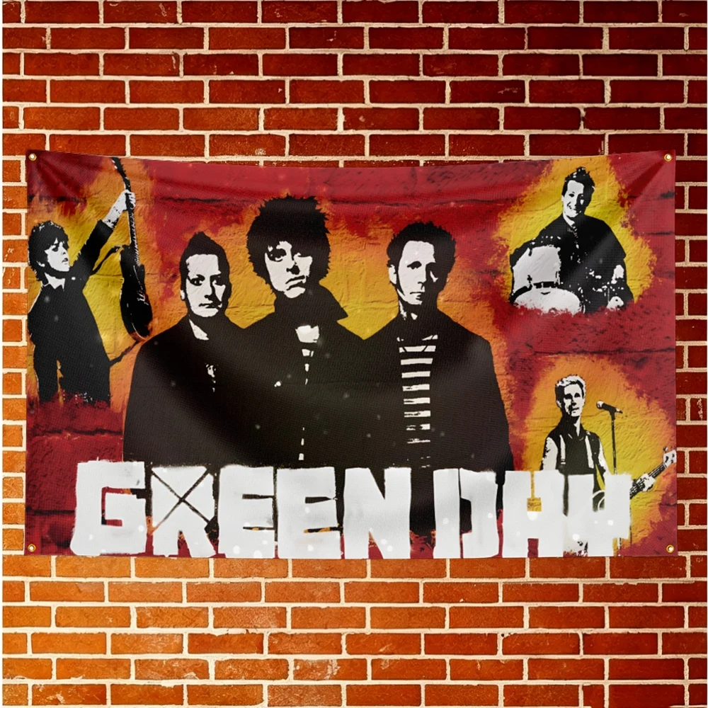 Green Day Music Flag Banner For Fan Cave Watch Party Tailgate Gathering Indoor Outdoor Backyard Home Festival Ornament Supply