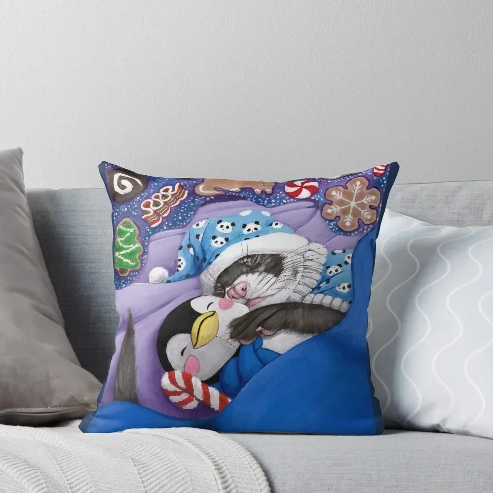 Ferret Sugar Plum Dreams Throw Pillow Pillowcase Pillowcases Cushion Covers Sofa Throw Pillow Covers pillow