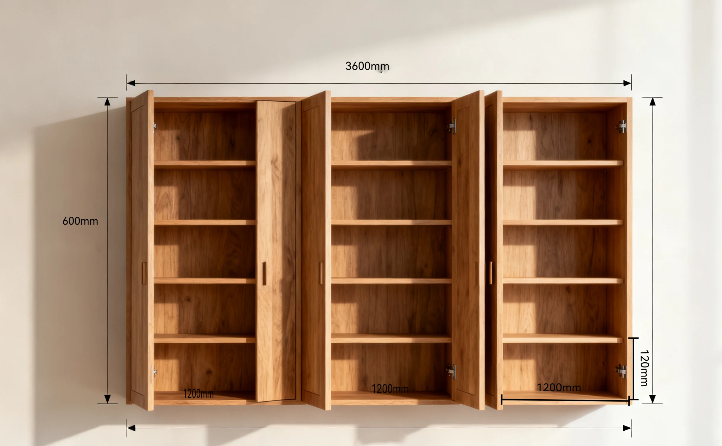 Furniture Wooden Wall Cabinets Partitions Movable Compartments Storage Customized Coffee Shop Cabinets with Door Natural Colors