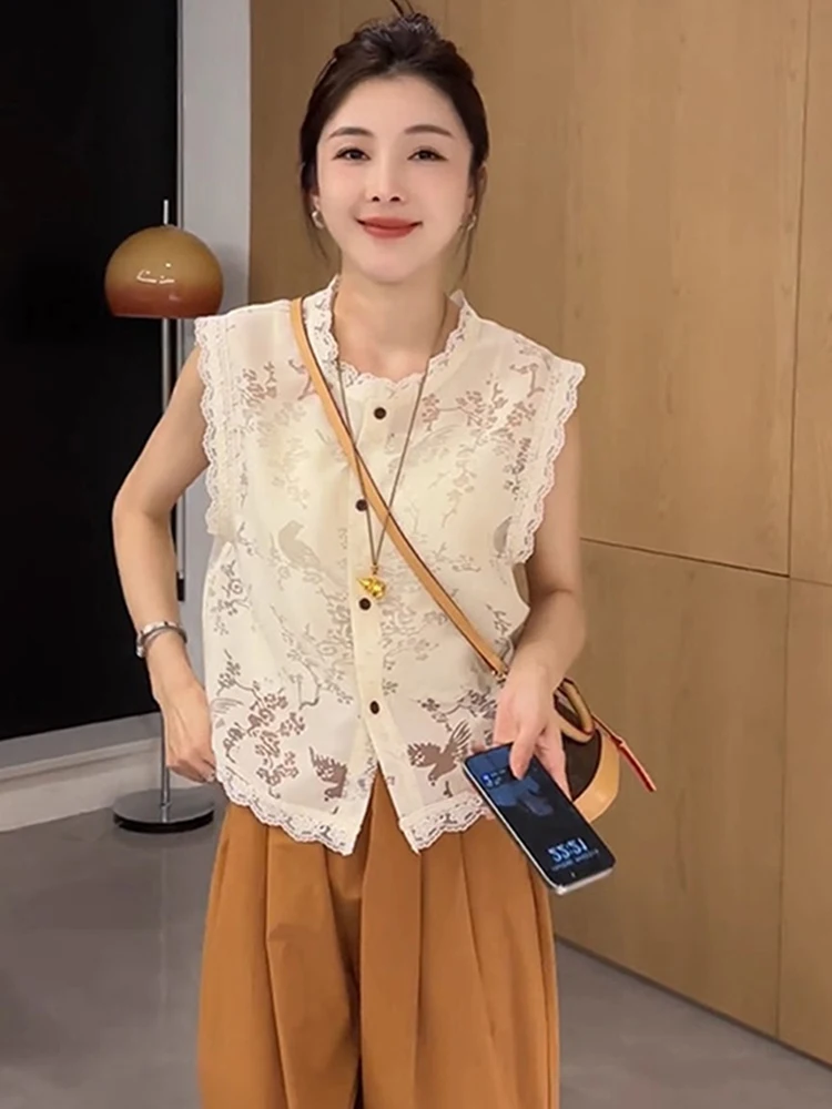 

Повседневный кружевной лоскутный дизайн, жилет на бретельках, топ Faion, однотонный байкерский джет, свободная женская одежда, свободная женская одежда на одной пуговице