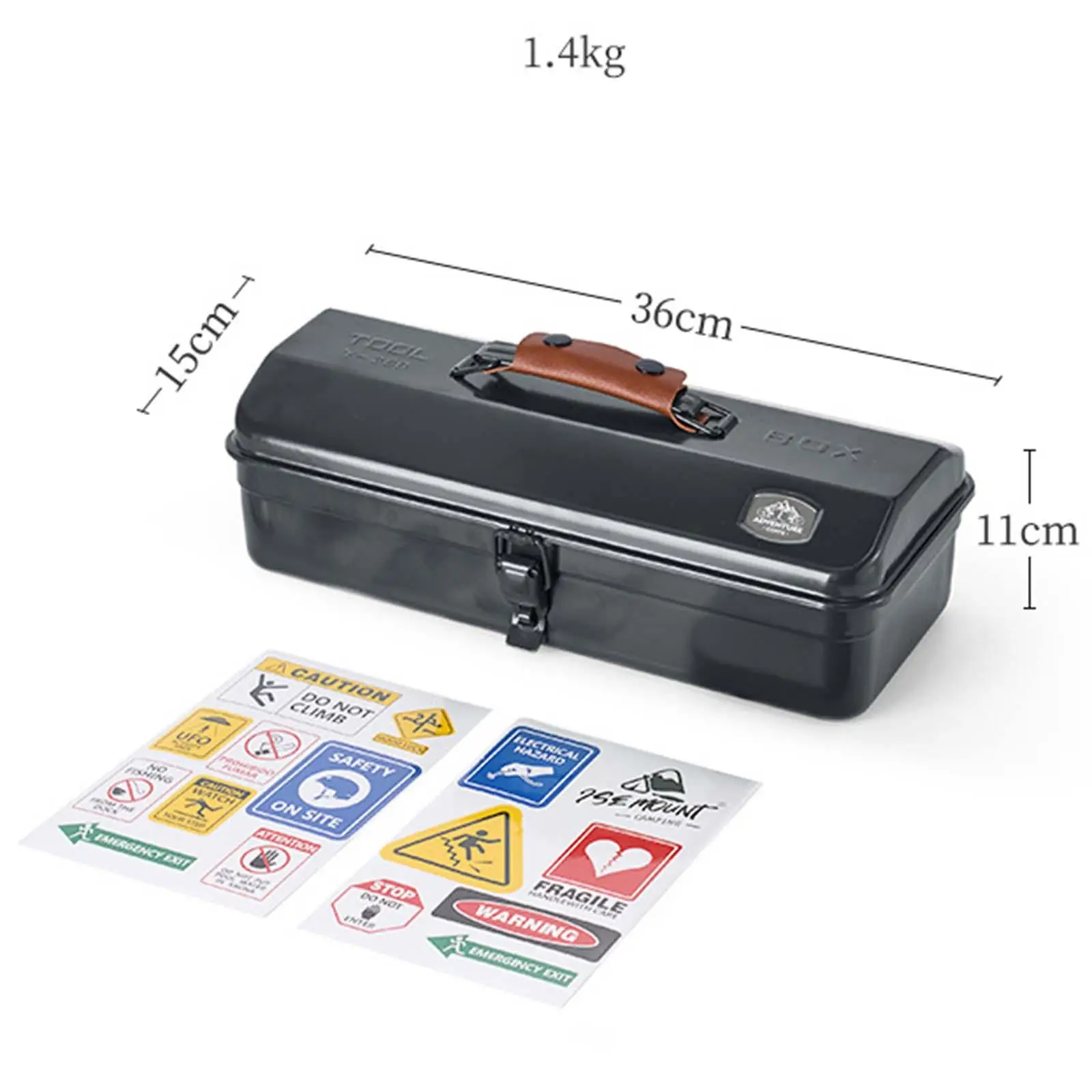 Caja de herramientas para exteriores con embrague, contenedor con mango antideslizante, almacenamiento de herramientas multiusos