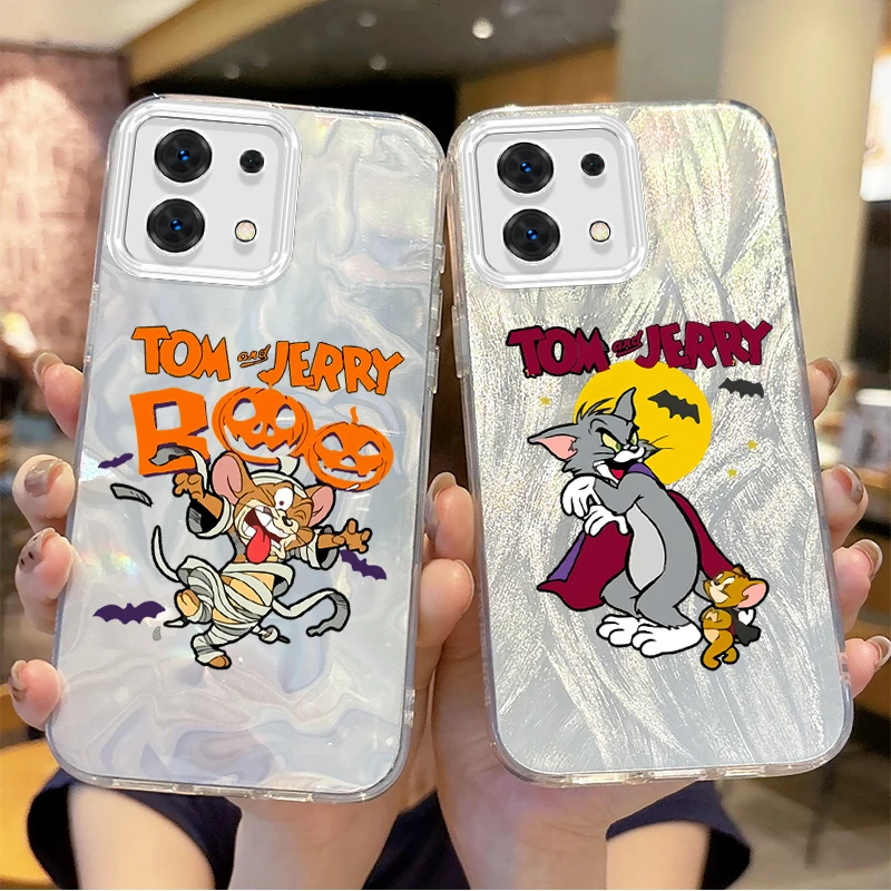 Halloween Pumpkin T-Tom And J-Jerry Cartoon Phone Case for Redmi Note 13 12 11 10 9 ProPlus 13C 12C 10C 9C A2 A1 Dustproof Cover