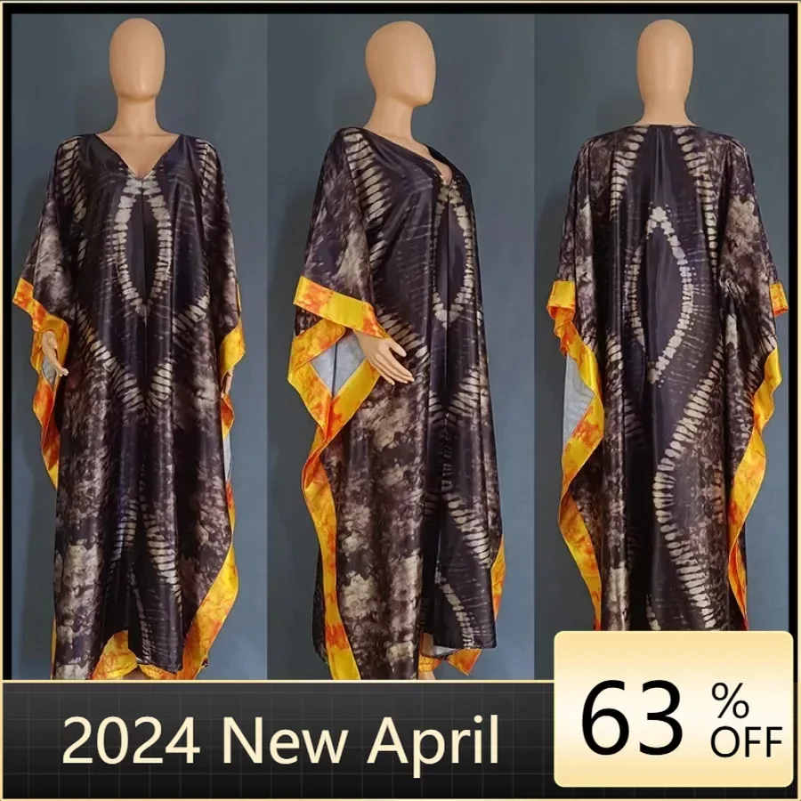 

2 Piece Set Women Africa Clothes 2024 Dashiki African Print Outfits Long Tops Pants Suit Plus Size Satin Party Dress for Lady