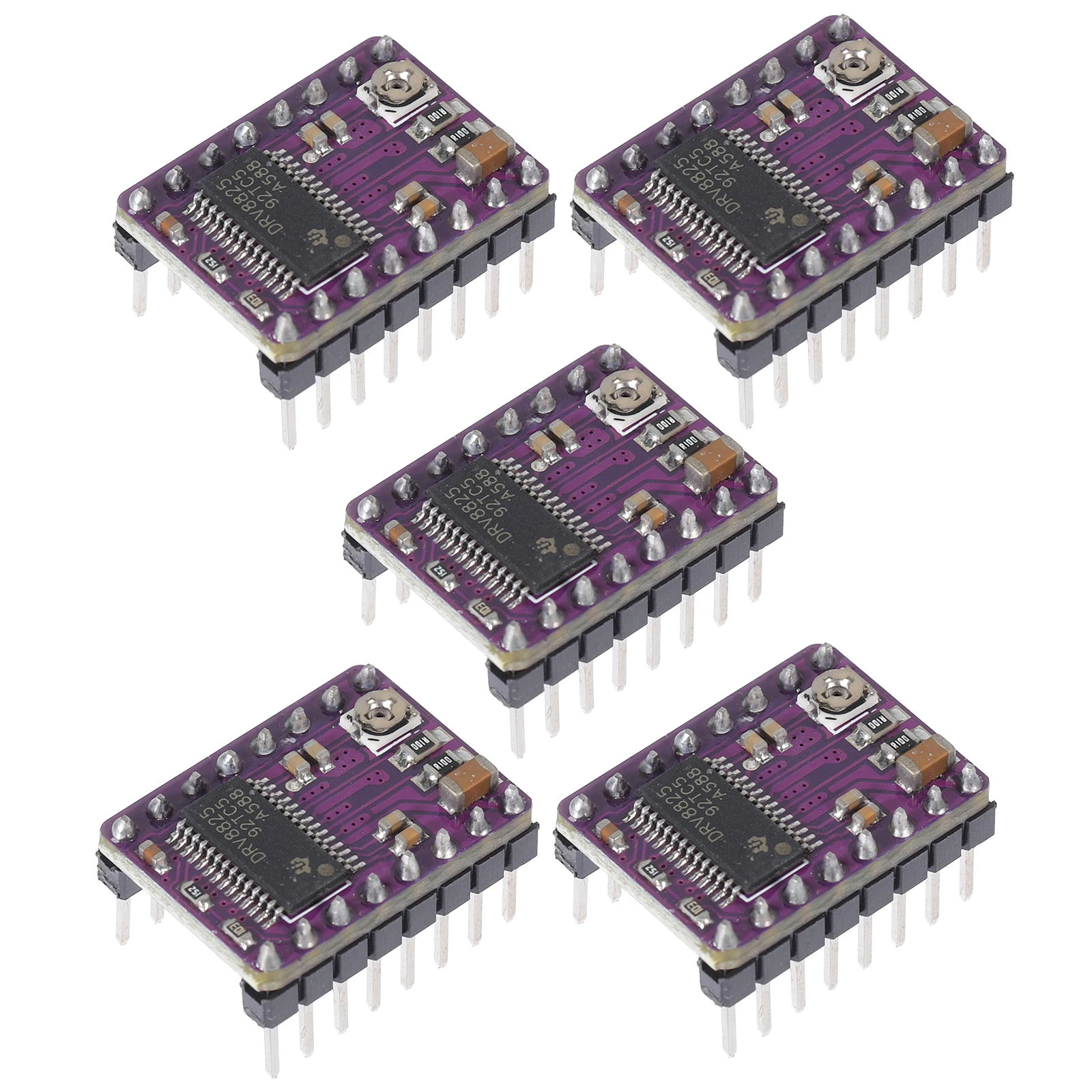 

5 Pcs Stepper Motor Driver Module With Heat Sink Board Stepping Printer Accessory for 3d