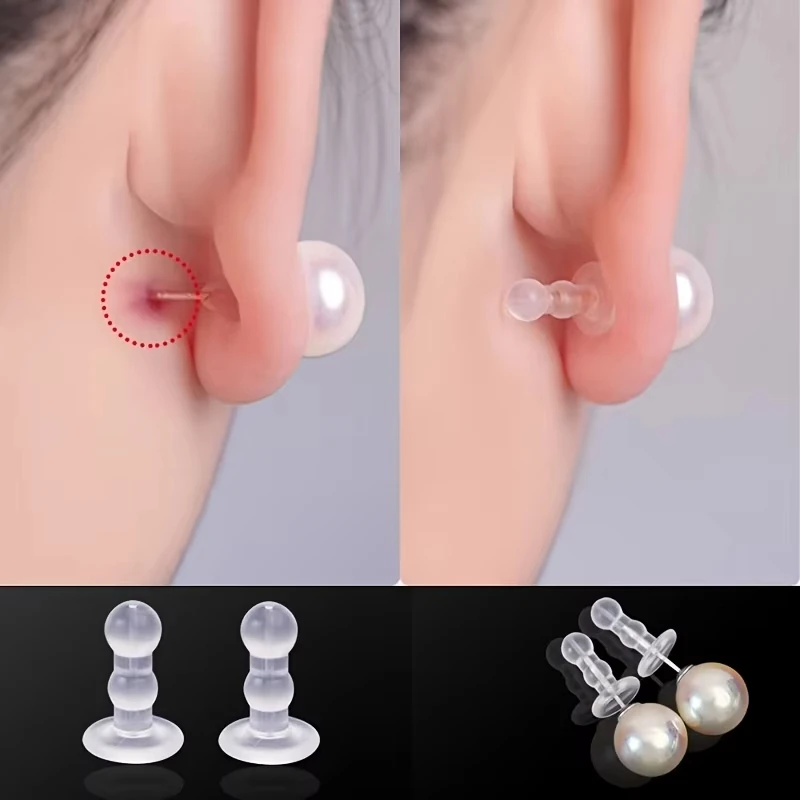 

10/20pc Silicone Ear Pad-anti-piercing Earring, Full Coverage Earplug Safety Earring Back for DIY Production, Jewelry Production