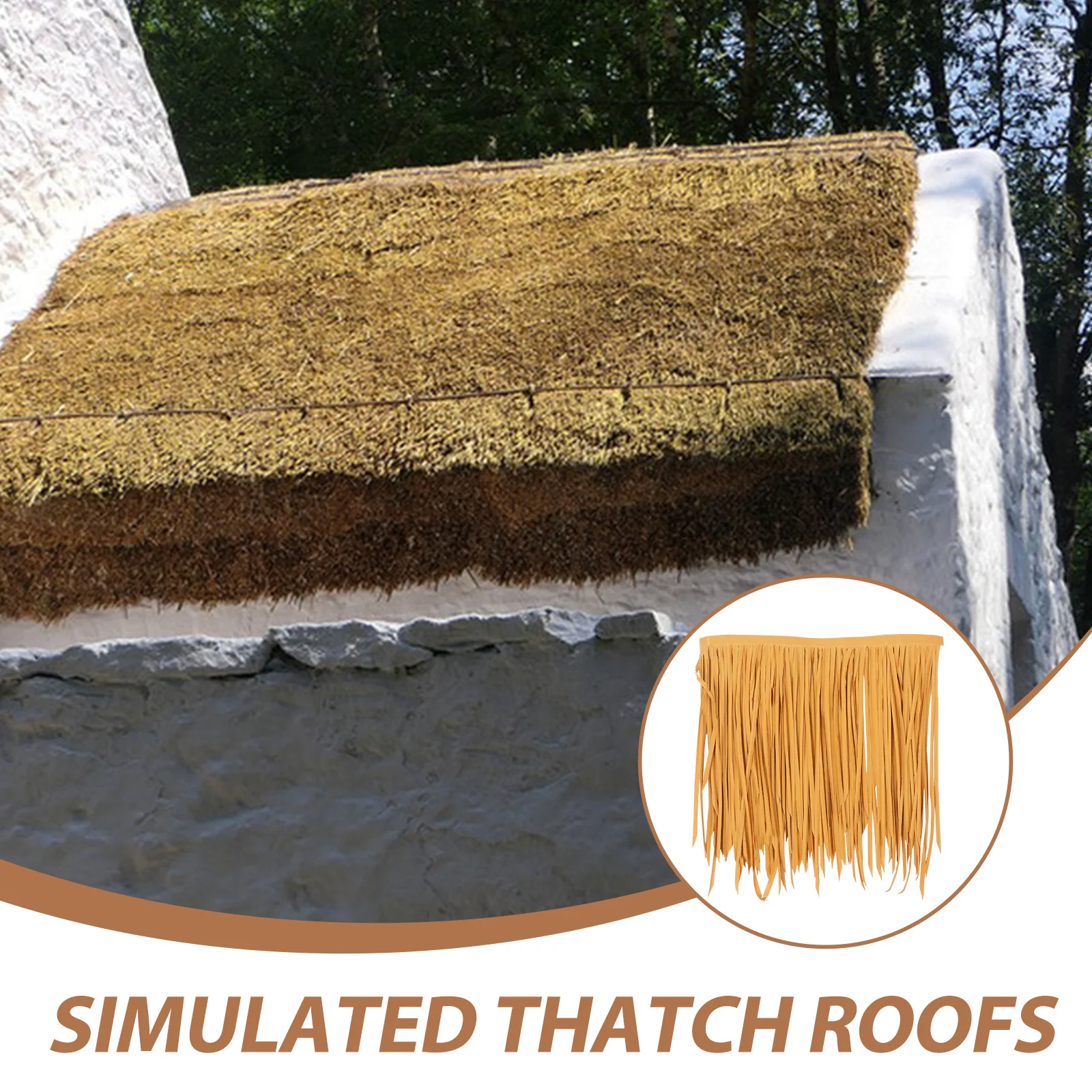 

Simulated Thatch Straw Roof Artificial Thatched Panel Garden Yard Roofing Decoration Fake Straw Cover DIY Landscaping Decor