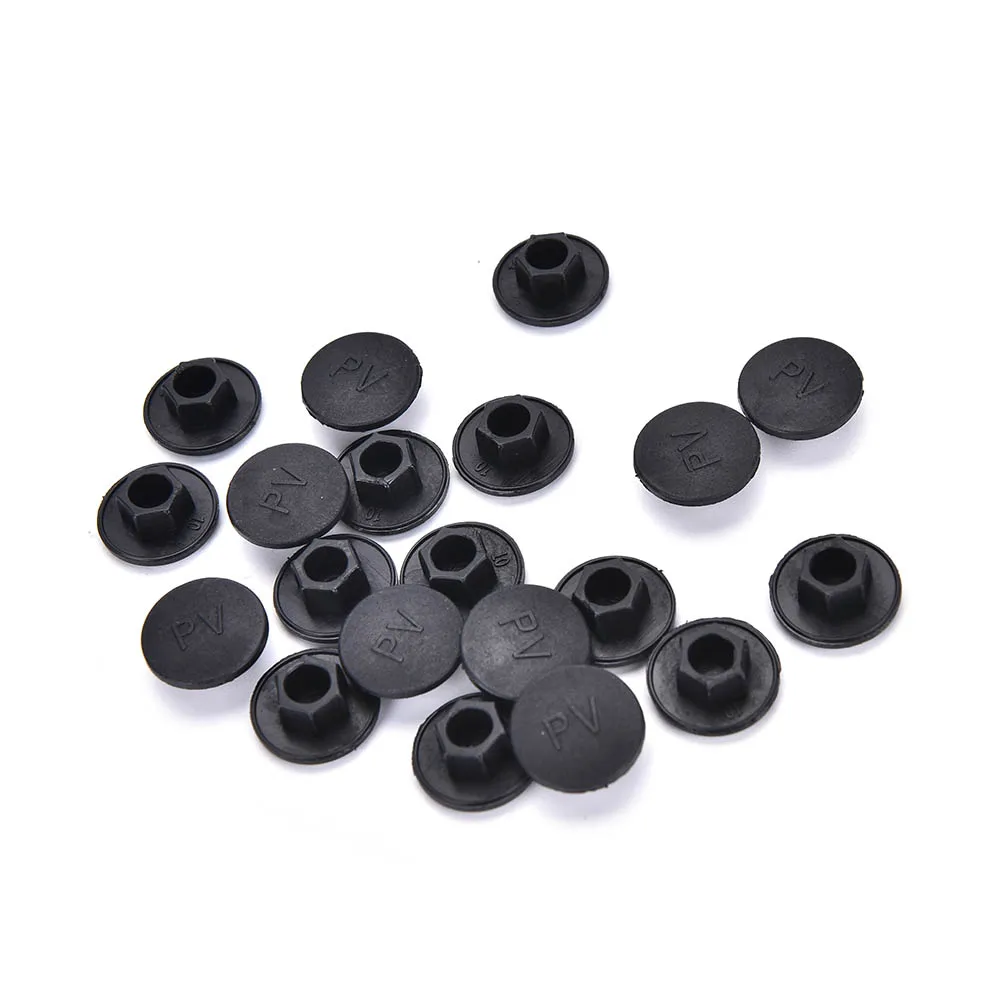 Preto Hex Soquete Allen Parafuso Porca Parafuso, Cobertura de Cabeça Hexagonal, Cap Protector, Fixadores, Parafusos Cobre, M5-M24, 20Pcs