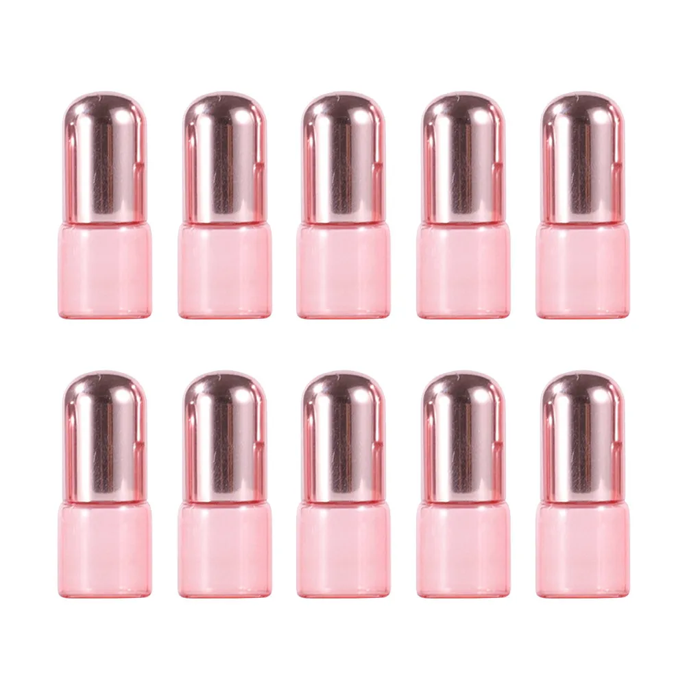 

10Pcs Rose Gold Roller Bottles Essential Oil Glass Roll on Bottles Compact Refillable Travel Perfume Bottle Lightweight