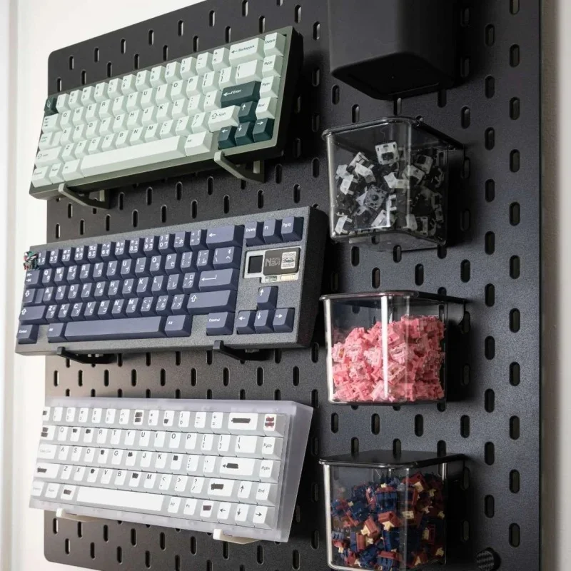 Wall Keyboard Shelf Bracket Fit Skadis Pegboard Desktop Typing Support Office Desk Space Saving Storage Rack