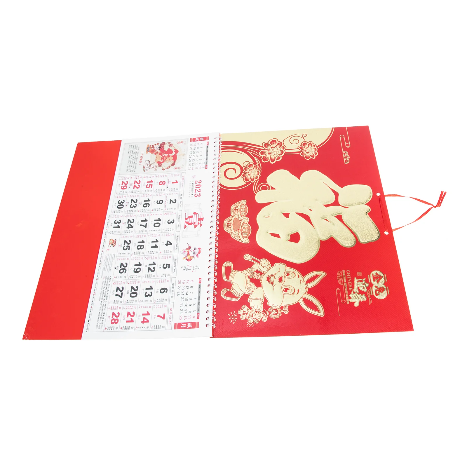 

Year of Rabbit 2023 Paper Tearable Calendar Chinese Lunar Daily Calendar Hanging Home Office Decor New Year Decor