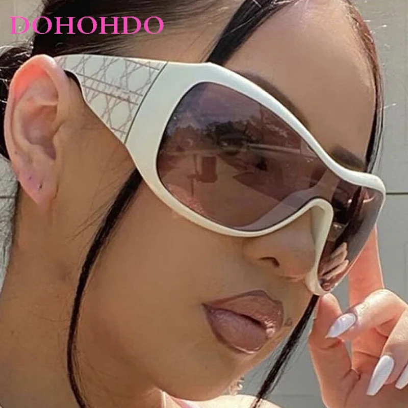 

New Trendy Fashion Oversized Integrated Sunglasses Women Y2K Punk Men Outdoor Sports Cycling Sun Glasses Windproof Goggles UV400