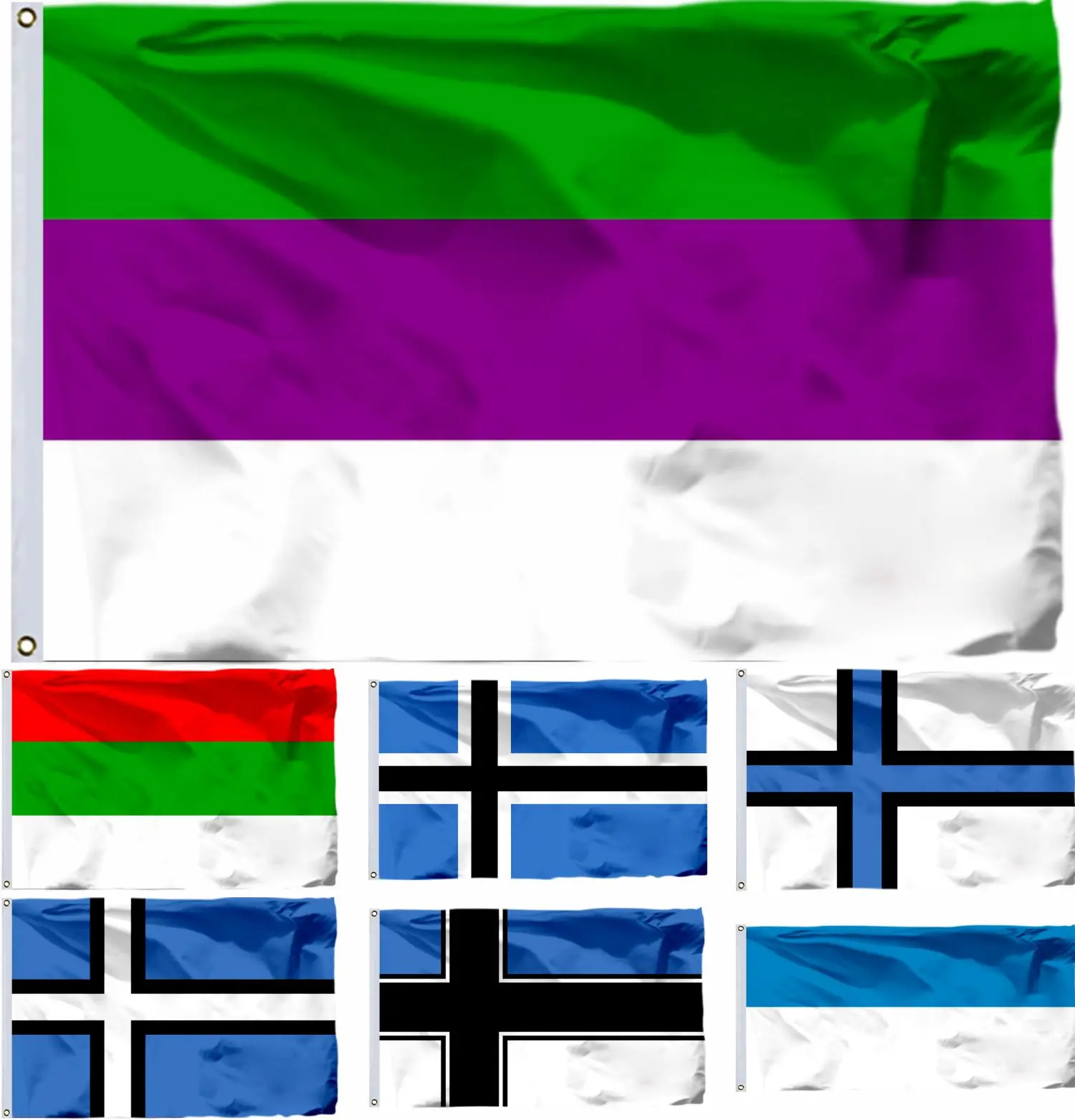 Governorate Estonia Eestimaa Värvid Flag 90x150cm 3x5ft and Flags Livonian Colours Banner 2X3FT 21X14CM