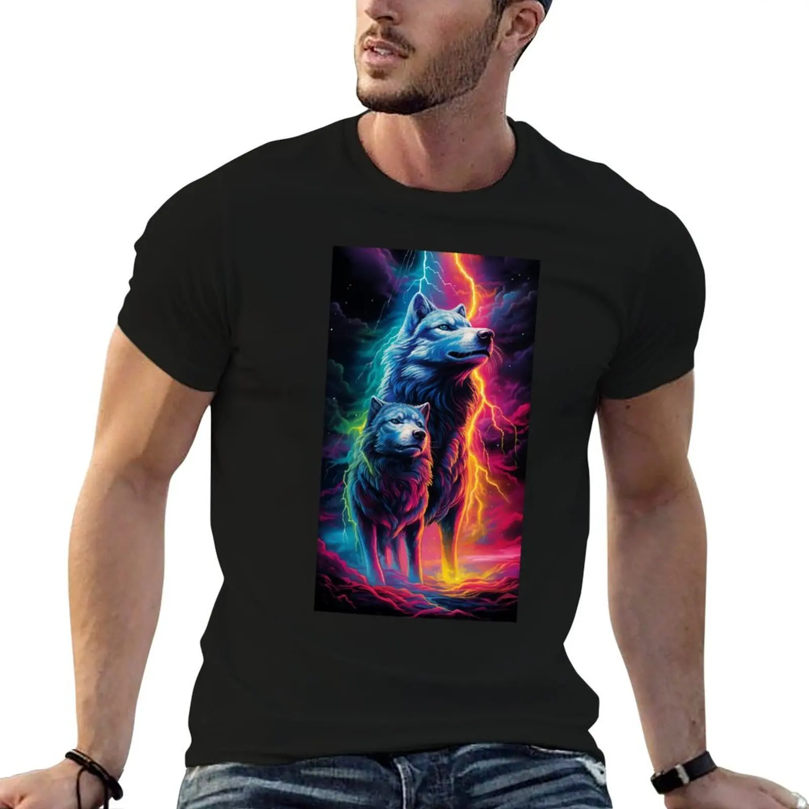 

Celestial Wolves T-Shirt t shirts for man pack white t shirts with prints T-Shirt
